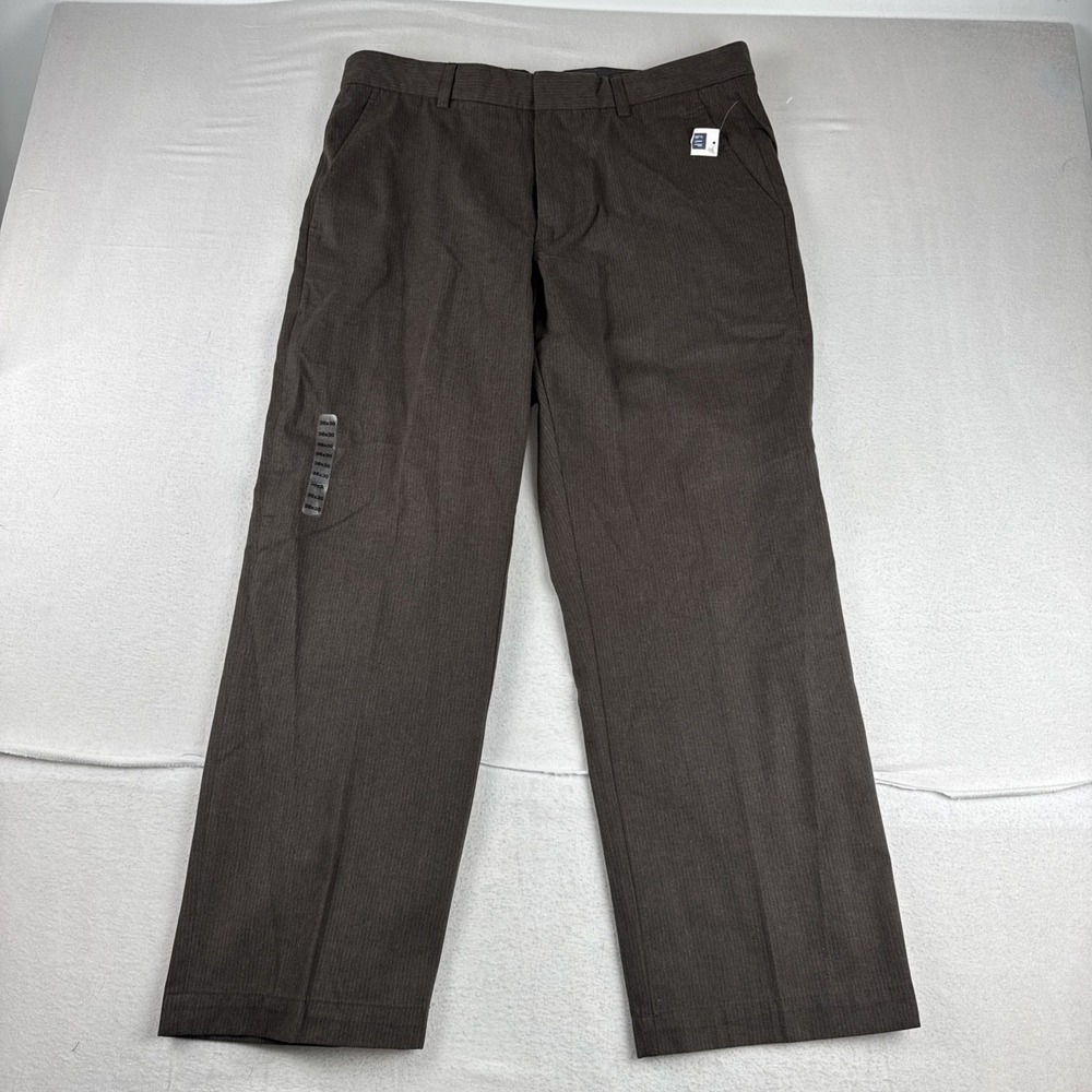 New! Gap Mens Clean Relaxed Fit Dress Pants 36*30 Cotton Striped office business